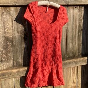 Free People orange lace dress